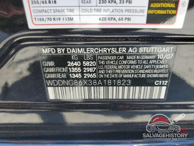 WDDNG86X38A181823 2008 MERCEDES-BENZ S-CLASS photo no. 12