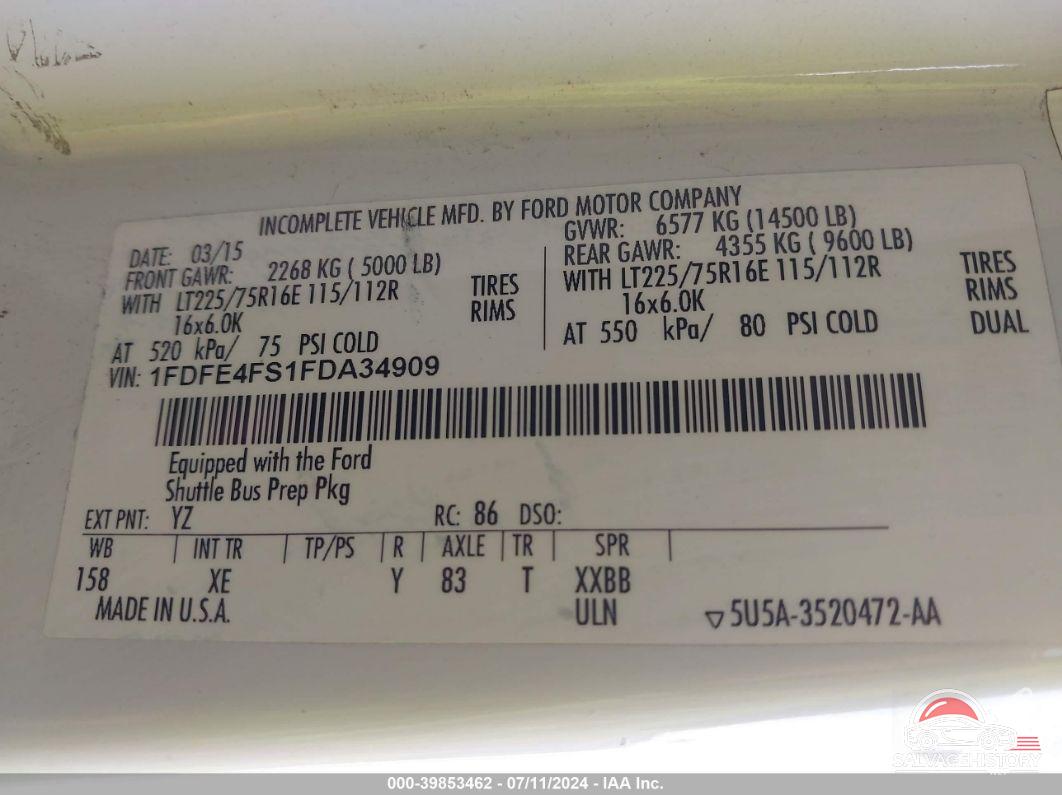 1FDFE4FS1FDA34909 2015 FORD ECONOLINE photo no. 8