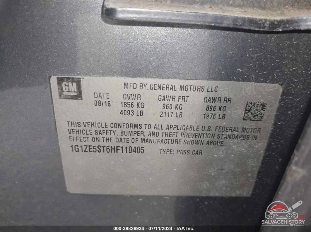 1G1ZE5ST6HF110405 2017 CHEVROLET MALIBU photo no. 9