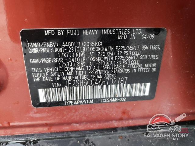 JF2SH6CC4AH702787 2010 SUBARU FORESTER photo no. 13