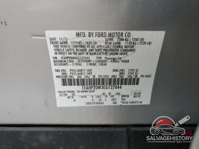 1FAHP2DW3CG127044 2012 FORD TAURUS photo no. 12