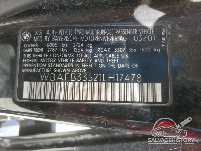 WBAFB33521LH17478 2001 BMW X5 photo no. 13
