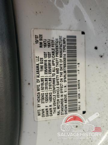 5FNRL38778B006814 2008 HONDA All Models photo no. 13