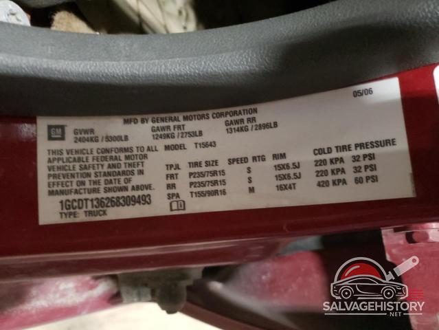 1GCDT136268309493 2006 CHEVROLET COLORADO photo no. 12