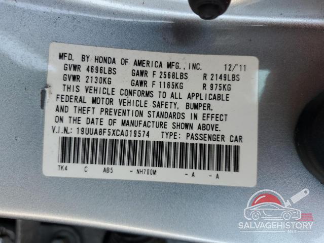 19UUA8F5XCA019574 2012 ACURA TL photo no. 12