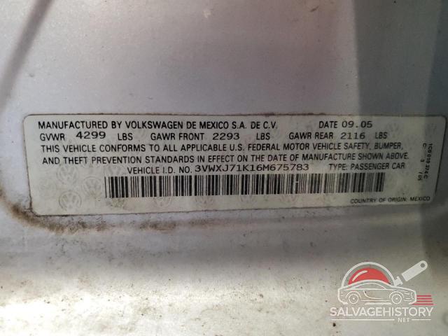 3VWXJ71K16M675783 2006 VOLKSWAGEN JETTA photo no. 12