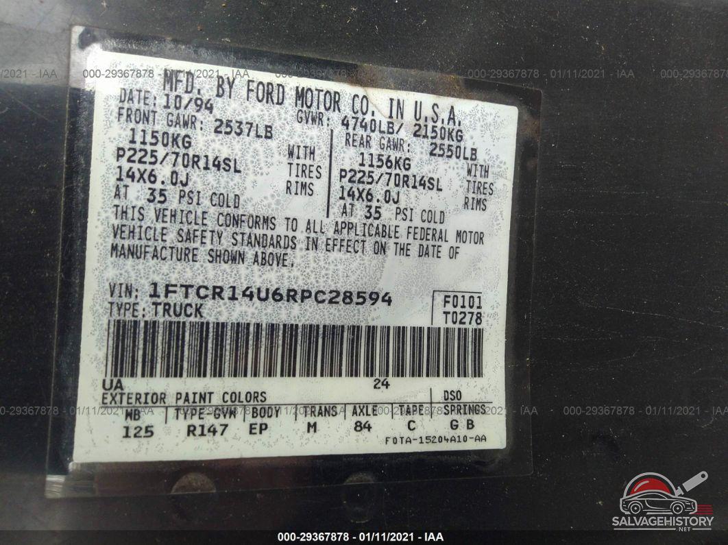 1FTCR14U6RPC28594 1994 FORD RANGER photo no. 9