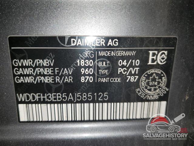 WDDFH3EB5AJ585125 2010 MERCEDES-BENZ B-CLASS photo no. 12