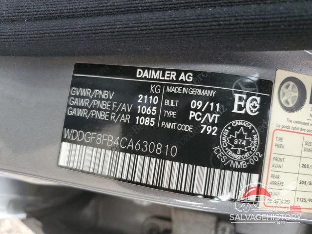 WDDGF8FB4CA630810 2012 MERCEDES-BENZ C-CLASS photo no. 13