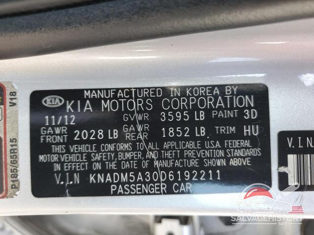 KNADM5A30D6192211 2013 KIA RIO photo no. 12