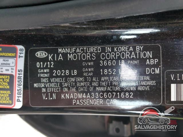 KNADM4A33C6071682 2012 KIA RIO photo no. 12