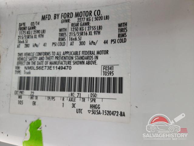 NM0LS6E73E1149470 2014 FORD TRANSIT photo no. 13