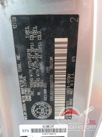 5TFLV52119X070130 2009 TOYOTA All Models photo no. 12