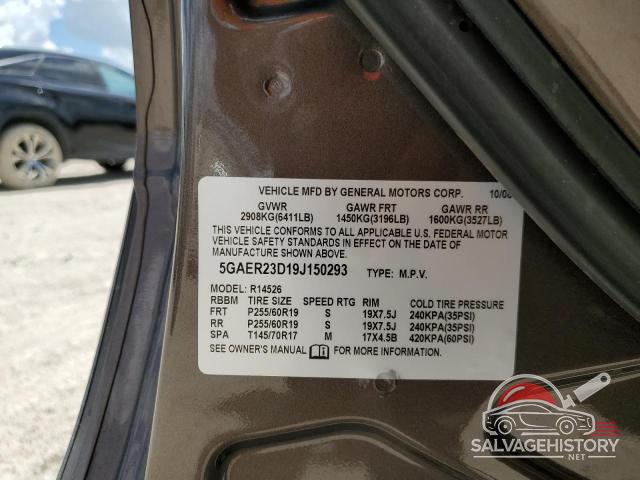5GAER23D19J150293 2009 BUICK ENCLAVE photo no. 12