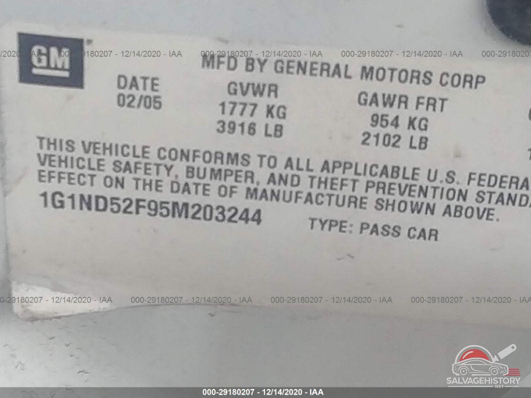 1G1ND52F95M203244 2005 CHEVROLET CLASSIC photo no. 9
