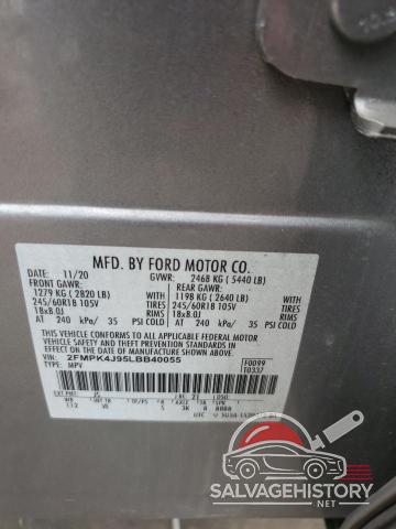 2FMPK4J95LBB40055 2020 FORD EDGE photo no. 12