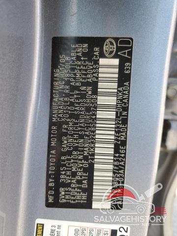 2T1KR32E85C437508 2005 TOYOTA COROLLA photo no. 12