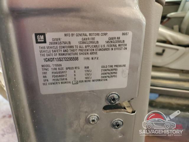 1GKDT13S272295598 2007 GMC ENVOY photo no. 13