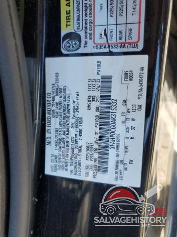 3FAHP0CG0AR315332 2010 FORD FUSION photo no. 12