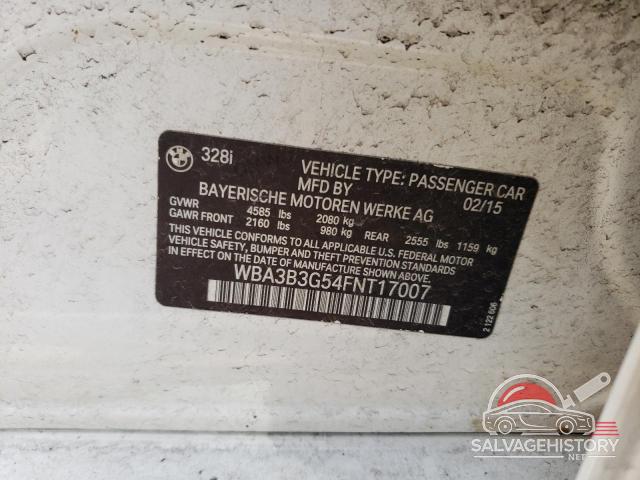 WBA3B3G54FNT17007 2015 BMW 3 SERIES photo no. 12