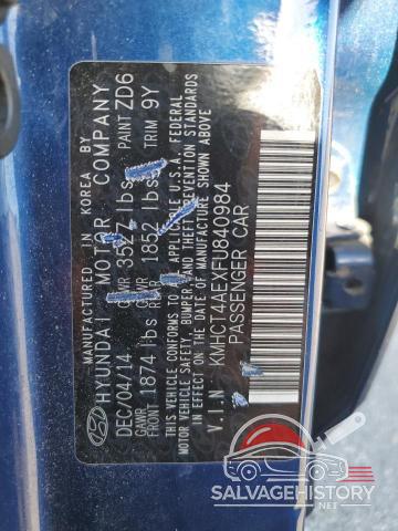 KMHCT4AEXFU840984 2015 HYUNDAI ACCENT photo no. 12