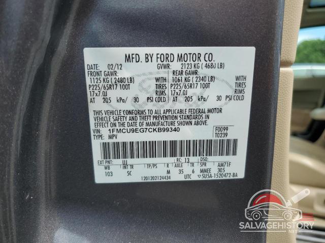 1FMCU9EG7CKB99340 2012 FORD ESCAPE photo no. 13