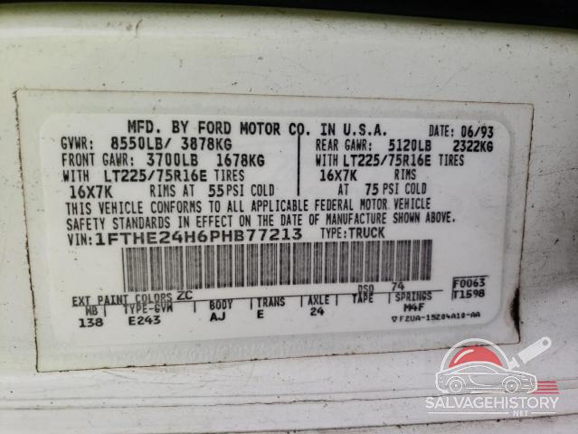 1FTHE24H6PHB77213 1993 FORD ALL Models photo no. 13