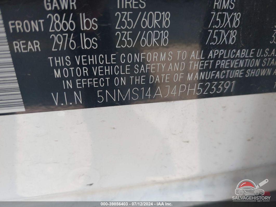 5NMS14AJ4PH523391 2023 HYUNDAI SANTA FE photo no. 9