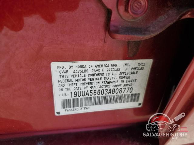 19UUA56603A008770 2003 ACURA TL photo no. 12