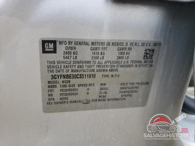 3GYFNBE30CS511919 2012 CADILLAC SRX photo no. 14