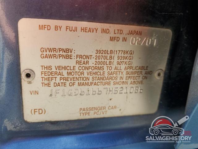 JF1GD61667H521086 2007 SUBARU IMPREZA photo no. 13
