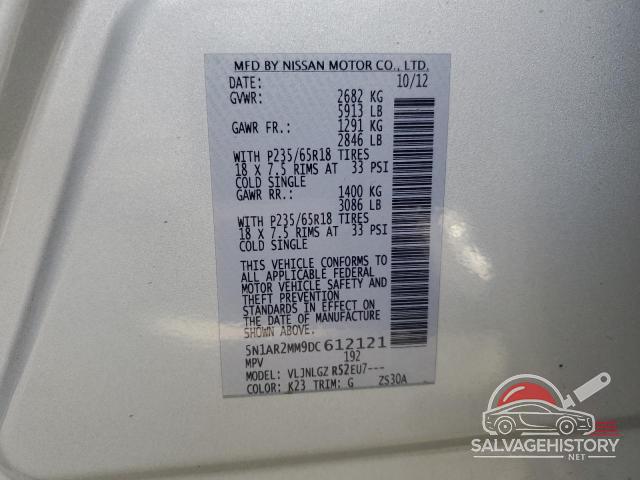 5N1AR2MM9DC612121 2013 NISSAN PATHFINDER photo no. 13