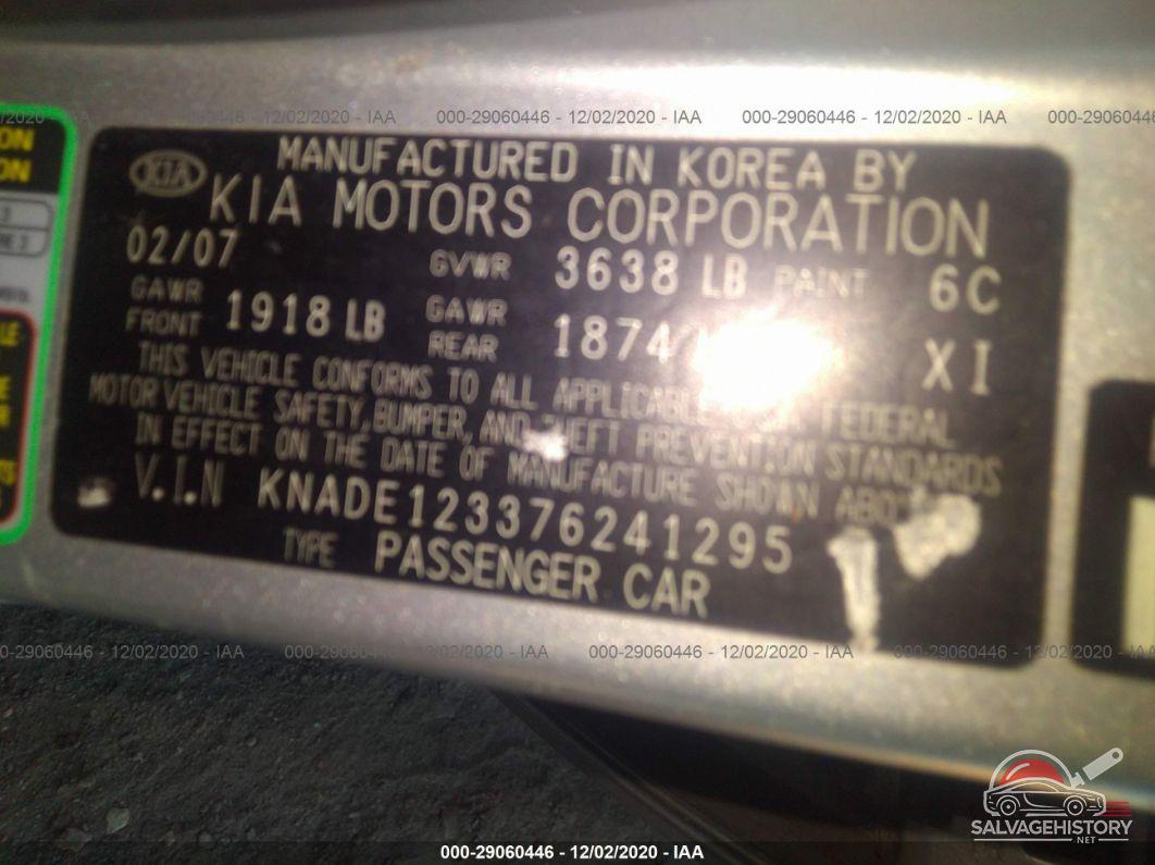KNADE123376241295 2007 KIA RIO photo no. 9