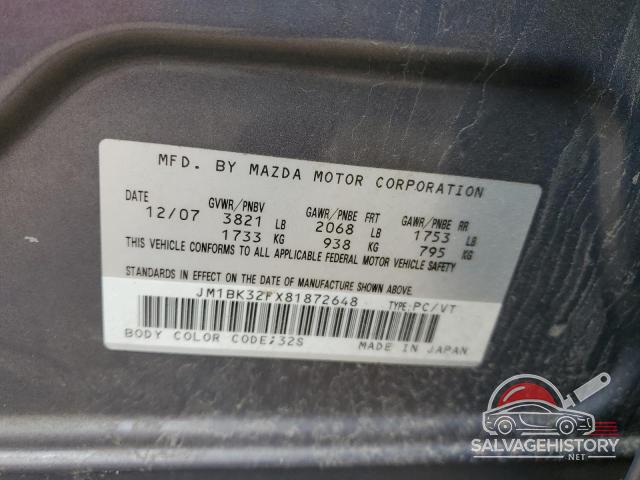 JM1BK32FX81872648 2008 MAZDA 3 photo no. 12