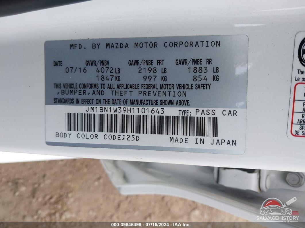 JM1BN1W39H1101643 2017 MAZDA 3 photo no. 9
