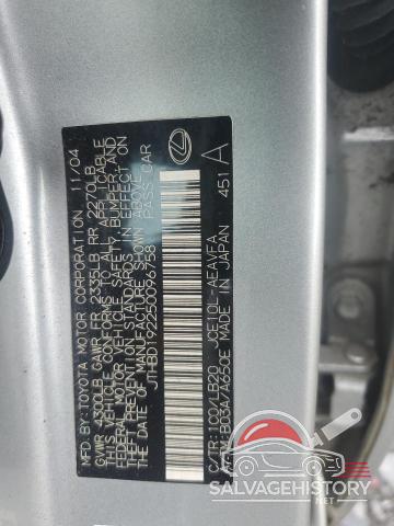 JTHBD192250096758 2005 LEXUS IS photo no. 12