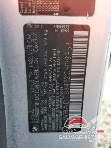 WBADT63422CH99954 2002 BMW 5 SERIES photo no. 12