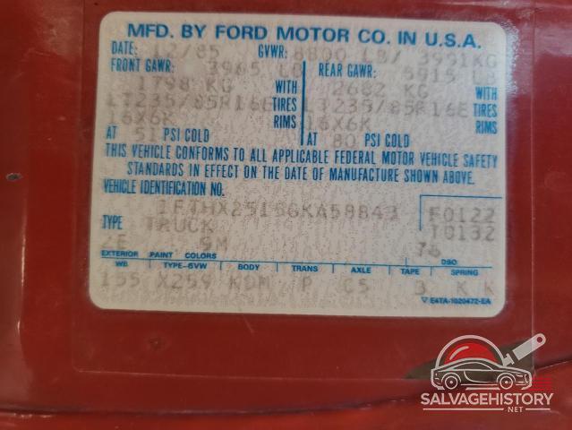 1FTHX2515GKA58843 1986 FORD All Models photo no. 12