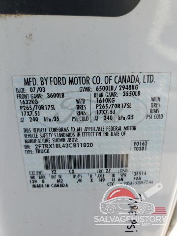 2FTRX18L43CB11820 2003 FORD All Models photo no. 12