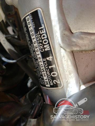 MLHMD3815E5100106 2014 HONDA CRF CYCLE photo no. 9