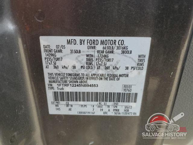 1FTRF12245NB94553 2005 FORD All Models photo no. 12