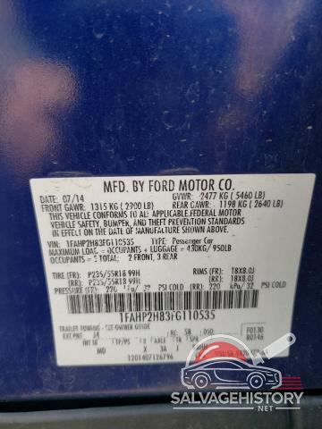 1FAHP2H83FG110535 2015 FORD TAURUS photo no. 12