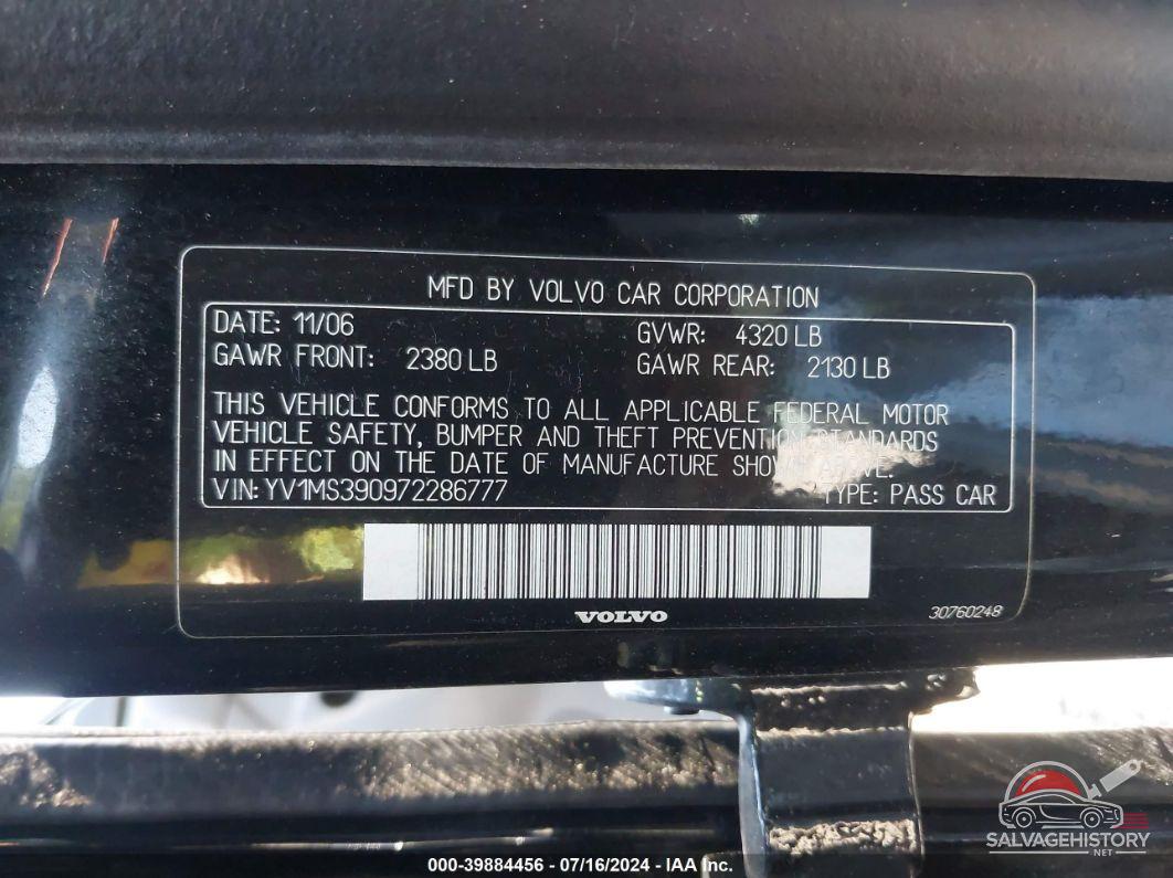 YV1MS390972286777 2007 VOLVO S40 photo no. 9