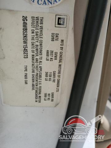 2G4WB52K6W1545273 1998 BUICK REGAL photo no. 12