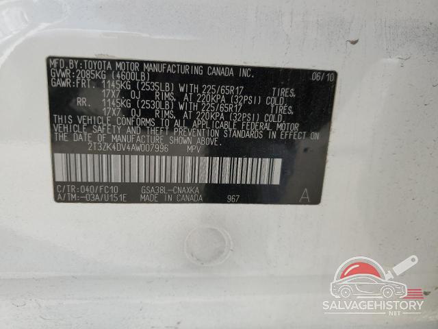 2T3ZK4DV4AW007996 2010 TOYOTA RAV4 photo no. 13