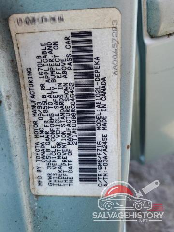 2T1AE00B8RC046492 1994 TOYOTA COROLLA photo no. 12