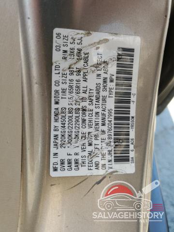 JHLRD78976C047995 2006 HONDA CRV photo no. 13
