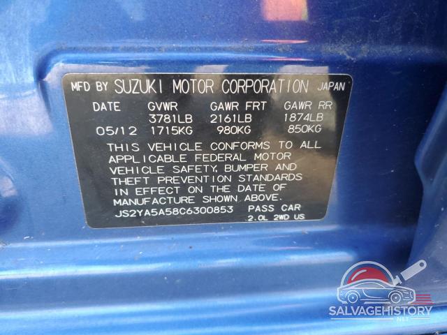 JS2YA5A58C6300853 2012 SUZUKI SX4 photo no. 12