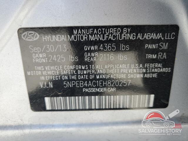 5NPEB4AC1EH820257 2014 HYUNDAI SONATA photo no. 12