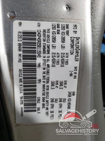 1D4GP45R25B115545 2005 DODGE CARAVAN photo no. 13